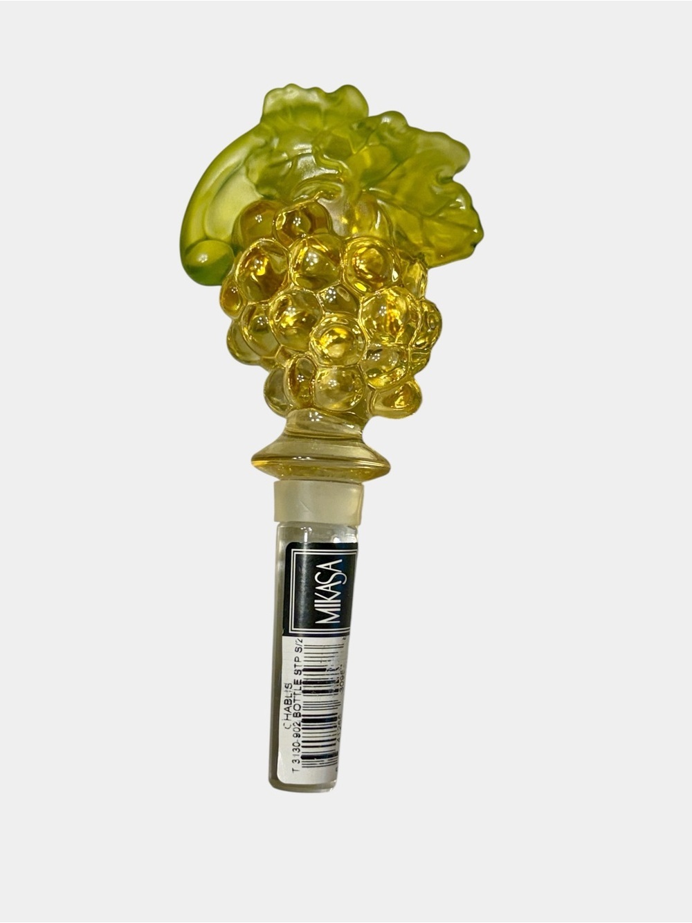Mikasa Chablis Green-Yellow Glass Grape Bottle Stopper